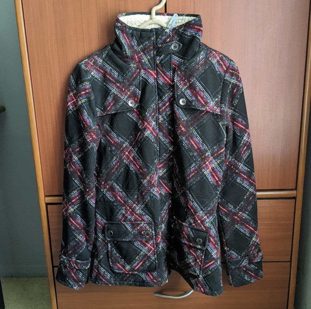 Roxy cotton high-neck zip-up jacket